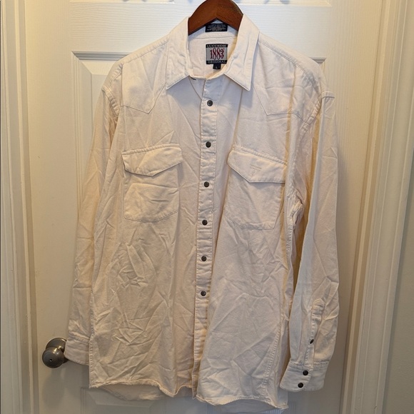Lucchese Cream Casual Button Down Shirt - Picture 1 of 5